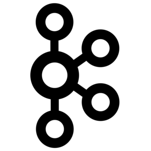 Das Logo besteht aus einem schwarzen Kreis auf grauem Hintergrund. Der Kreis enthält das Wort 