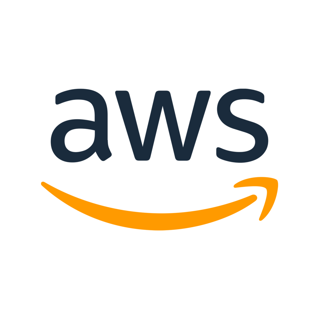 Logo der Amazon Web Services Cloud-Plattform: Ein blaues AWS-Logo, das für eine der führenden Cloud-Computing-Plattformen steht.