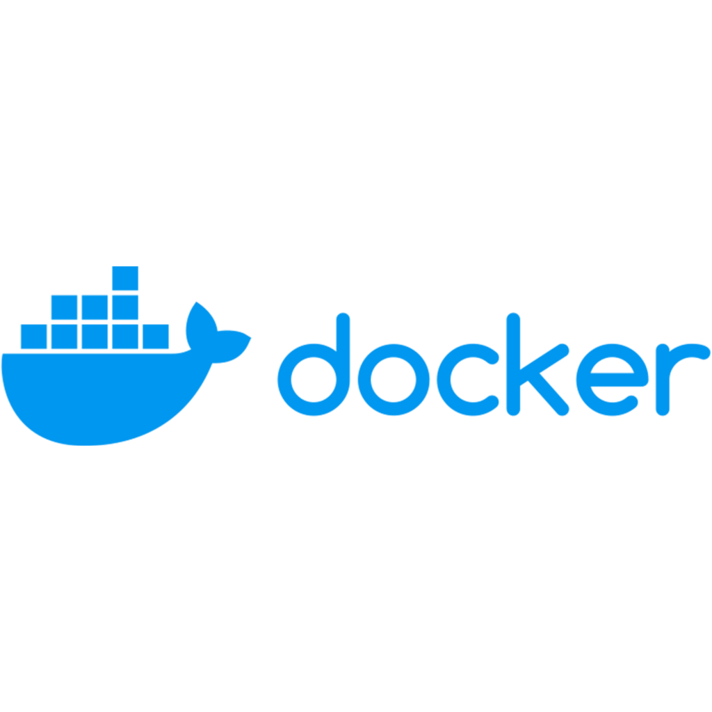 Logo der Docker-Containerisierungsplattform: Ein blaues Schiffssymbol mit Containern, das die Isolierung und Verteilung von Anwendungen repräsentiert.