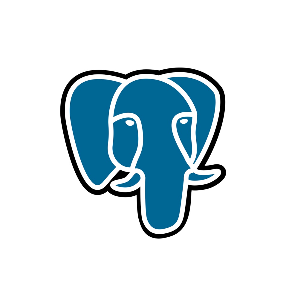 Das Bild zeigt ein stilisiertes, blaues Elefantenkopf-Logo. Der Elefant ist frontal dargestellt, wobei die charakteristischen großen Ohren und der Rüssel deutlich erkennbar sind. Die Konturen des Elefanten sind schwarz umrandet, was einen leichten 3D-Effekt erzeugt. Der Hintergrund ist ein einfaches Grau, das den Fokus auf das Logo lenkt.