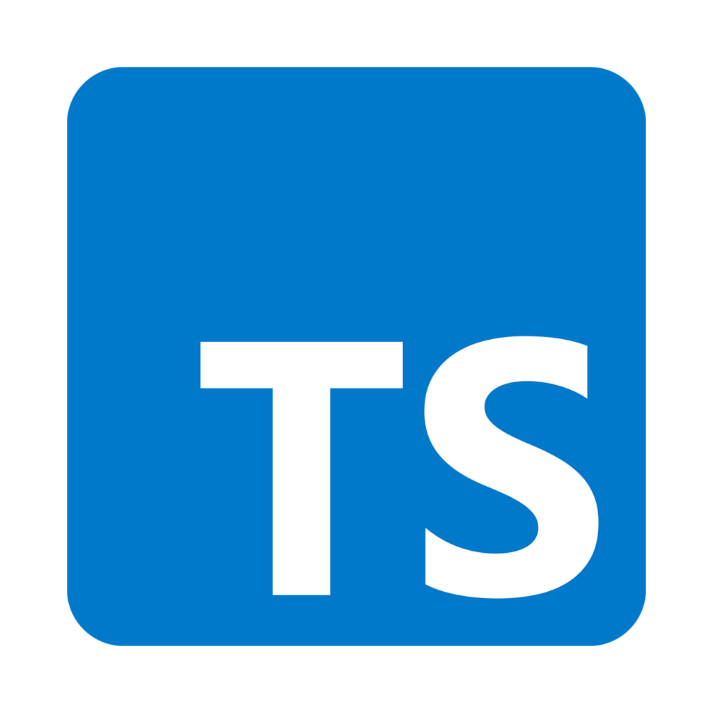 Blaues Quadrat mit den weißen Buchstaben TS, das das Logo der Programmiersprache TypeScript darstellt.